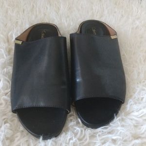 Calvin Klein leather slides